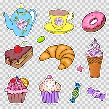 Set of various sweets Illustrazione stock