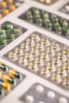 Set of various tablets Stock Photos