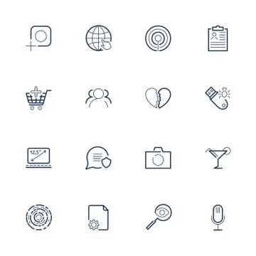 A set of various universal icons for various needs sites, progr Illustrazione stock