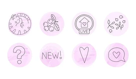 Set of various vector highlight stories covers. Illustrazione stock