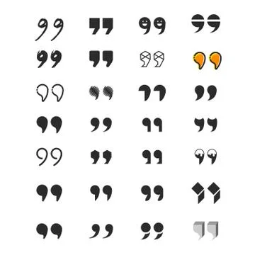 Set of various vector quotation marks Stock Illustration