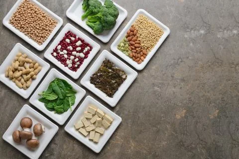 Set of various vegan protein sources Stock Photos
