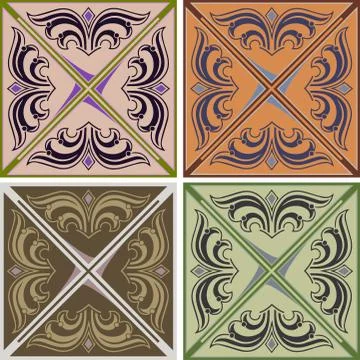 Set of various vintage seamless patterns Stock Illustration