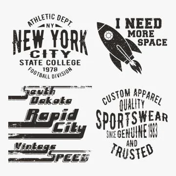 Set of various vintage stamp Stock Illustration