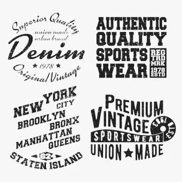 Set of various vintage stamp Stock Illustration