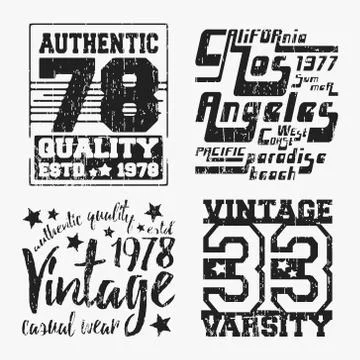 Set of various vintage stamp Stock Illustration