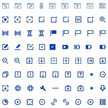 Set of various web and app icons for user interface design Stock Illustration