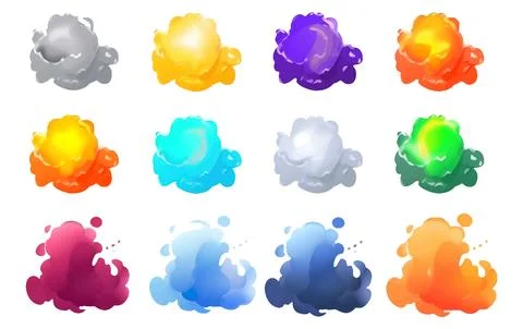 Set vecor illustration ui multicolored cloud isolated on white background Stock Illustration