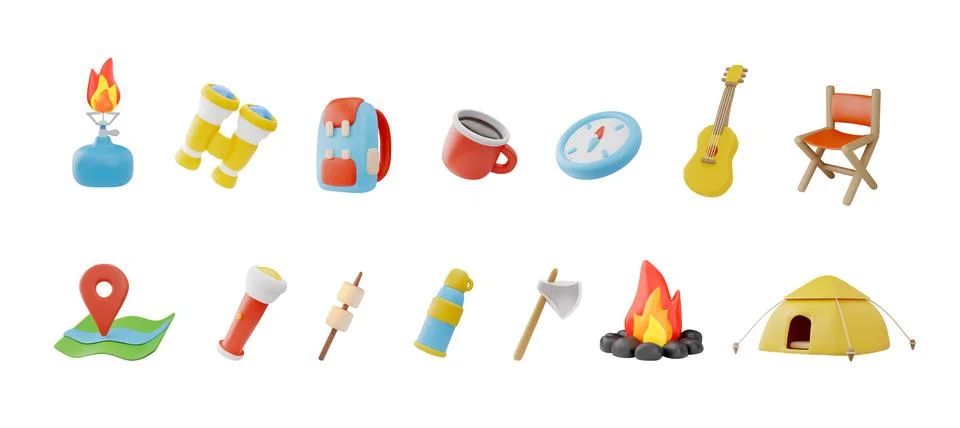 A set of vector 3d icons Stock Illustration