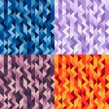 Set of vector abstract background. Seamless modern patterns. Geometric textur 스톡 일러스트