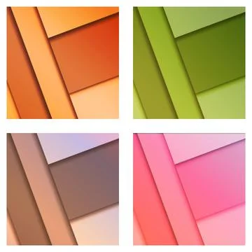 Set vector of abstract backgrounds.Modern colorful vector banners in a materi Stock Illustration
