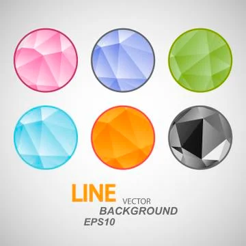 Set vector abstract circle icon. Triangle design Stock Illustration