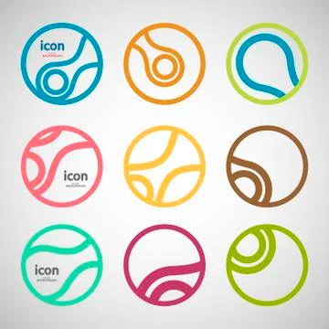 Set vector abstract circle icon. Molecule design Stock Illustration