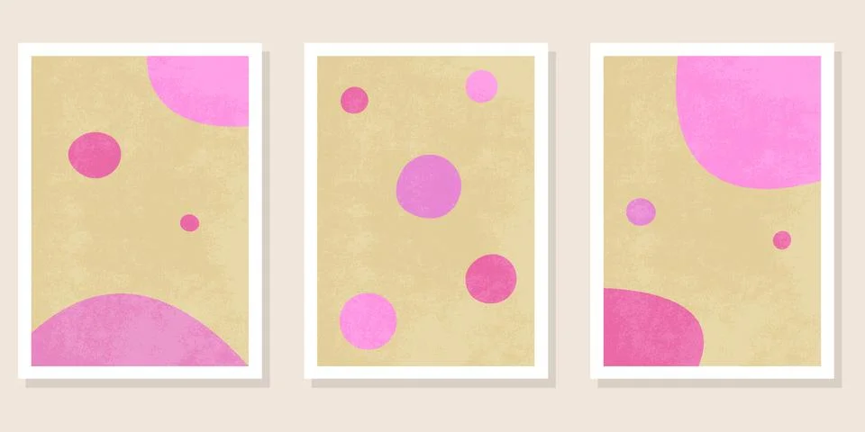 Set of vector abstract contemporary backgrounds, geometric shapes, circles. Stock Illustration