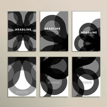 Set vector abstract dark circle pattern background Stock Illustration