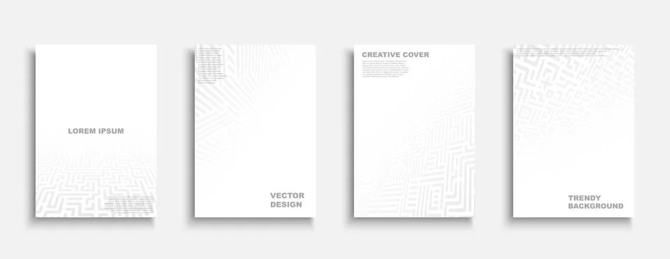 Set of vector abstract digital templates, covers, placards, brochures, banners Illustrazione stock