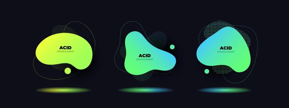 Set of vector abstract fluid shape banner template. Stock Illustration