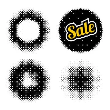 Set of vector abstract halftone illustrations Set of vector abstract halft... 스톡 사진