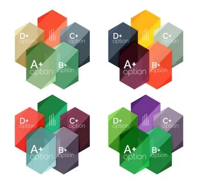 Set of vector abstract infographics content boxes Stock Illustration