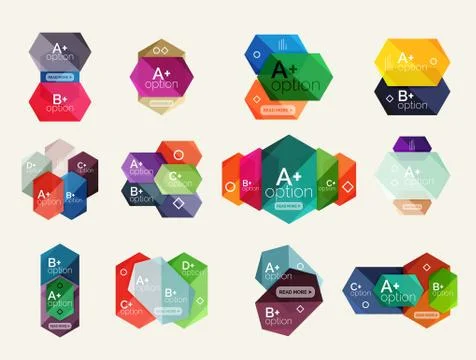 Set of vector abstract infographics content boxes Stock Illustration