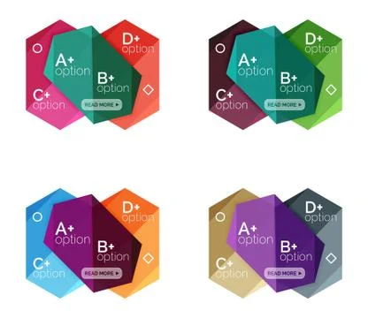 Set of vector abstract infographics content boxes Stock Illustration