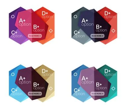 Set of vector abstract infographics content boxes Stock Illustration