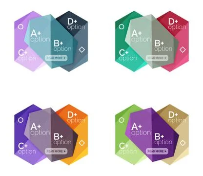 Set of vector abstract infographics content boxes Stock Illustration