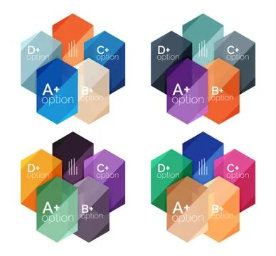 Set of vector abstract infographics content boxes Stock Illustration