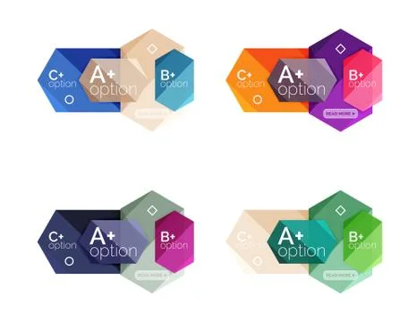 Set of vector abstract infographics content boxes Stock Illustration