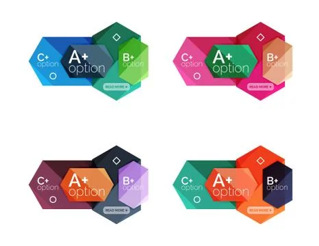 Set of vector abstract infographics content boxes Stockillustratie