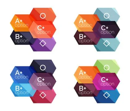 Set of vector abstract infographics content boxes Stock Illustration