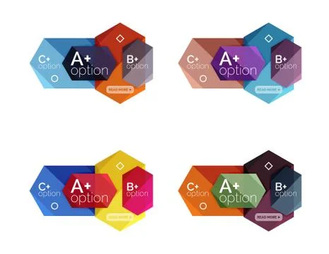 Set of vector abstract infographics content boxes Stock Illustration