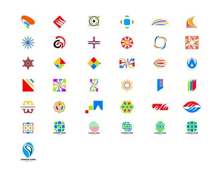 Set of Vector abstract logo design elements Stock Illustration