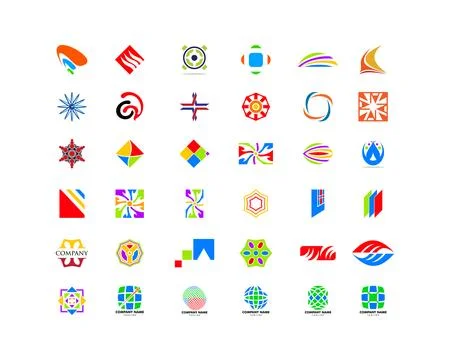 Set of Vector abstract logo design elements Stock Illustration