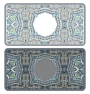 Set of vector abstract ornamental nature frames. Illustrazione stock