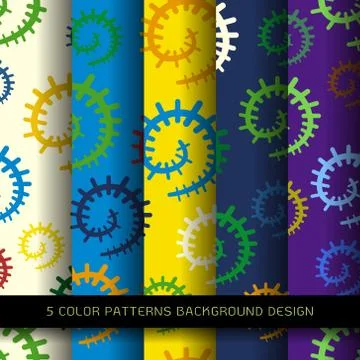 Set of vector abstract plant pattern paper for scrapbook 库存插图