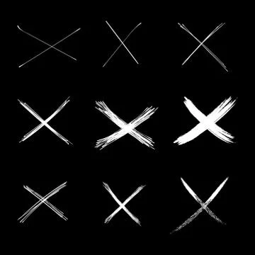 Set Vector Abstract Sketch Crosses Stock Illustration