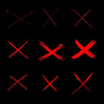 Set Vector Abstract Sketch Red Crosses Stock Illustration