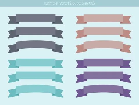 Set of vector ad ribbons - illustration Stock Illustration