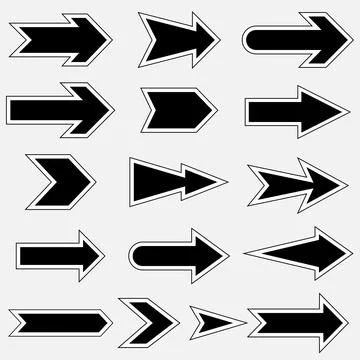 Set of vector arrow objects for design 스톡 일러스트