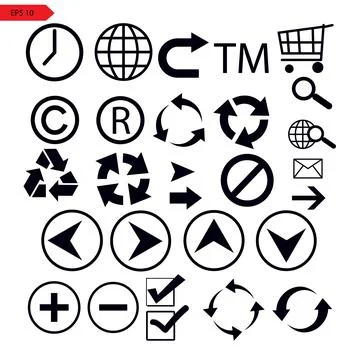 Set of vector arrows. Arrow vector icon. Arrow. Arrows vector collection Stock Illustration