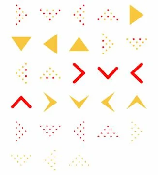 Set of vector arrows direction flat color icon. Arrows vector collection Stock Illustration