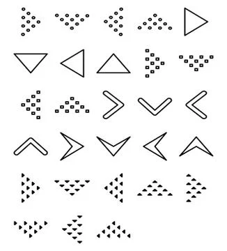 Set of vector arrows direction line black icon. Arrows vector collection icon Stock Illustration