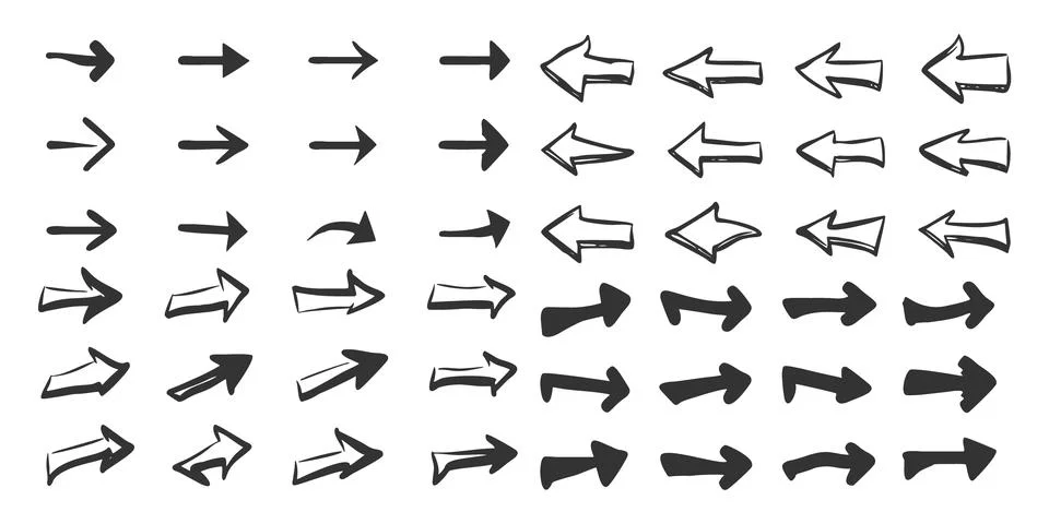 Set of vector arrows icon Stock Illustration