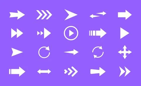 Set of vector arrows. Vector arrows icon pack Illustrazione stock