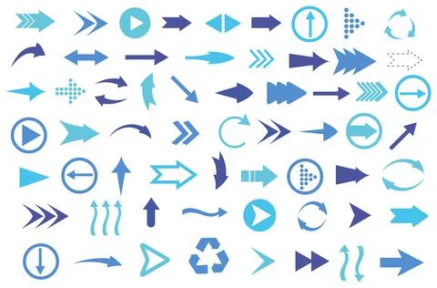 Set of vector arrows on white Stock Illustration