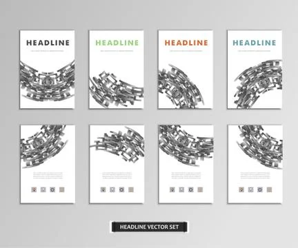 Set of vector artwork with future background Stock Illustration