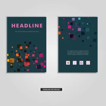 Set of vector artwork with molecular background Illustrazione stock