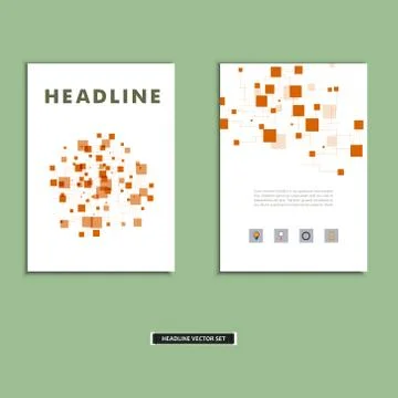 Set of vector artwork with molecular background Stock Illustration