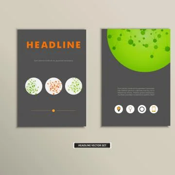 Set of vector artwork with molecular background Stock Illustration